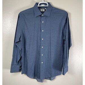 Lorenzo Uomo The Perfect Fashion Shirt Men Trim Fit Long Sleeve Size 34-35 Blue